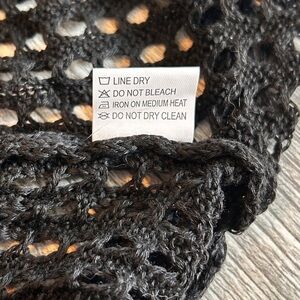 Women’s Anna Kaci Swimsuit Coverup Dress Black Crochet Stripes One Size up to 3X